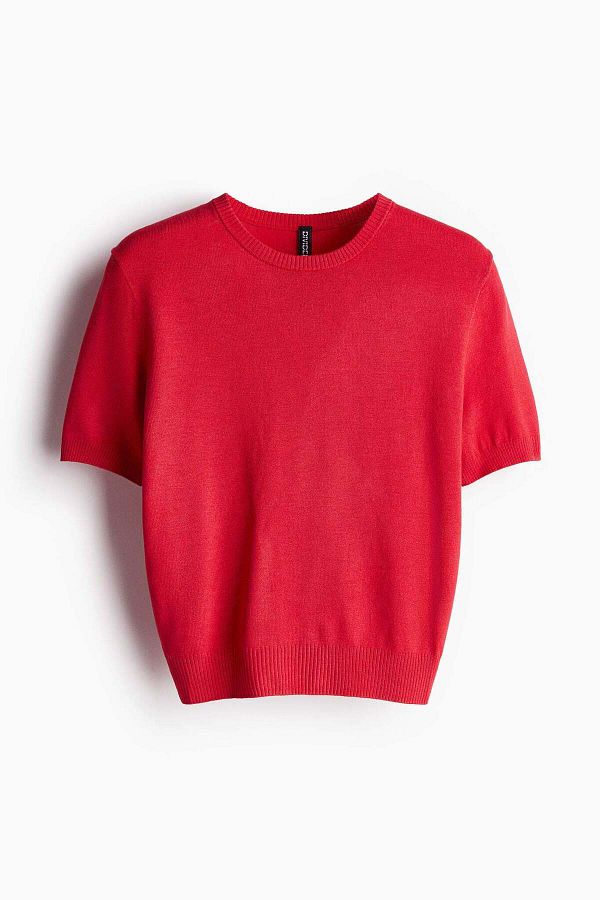 H&M-تي شيرت محبوك بشكل جيد 1
