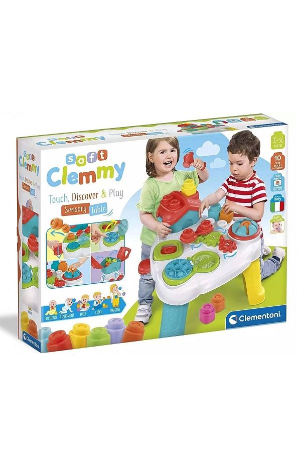 CLEMENTONI-17704 Soft Clemmy - Soft Block Sensory Activity Table - 10 Pieces 10-36 Months 1