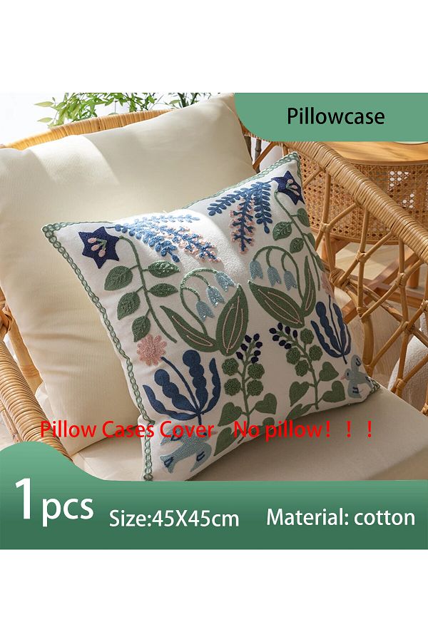 Choice-Swallow Pure Cotton Embroidery Office Cushion Pillowcase Car Cushion Cover45x45cm Lumba 1