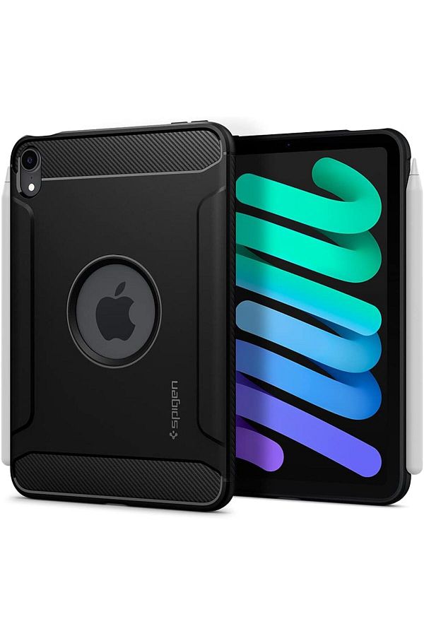 Spigen-Spigen Rugged Armor for iPad Mini 7 case / iPad Mini 6  6th / 7th Generation - Matte Black 1
