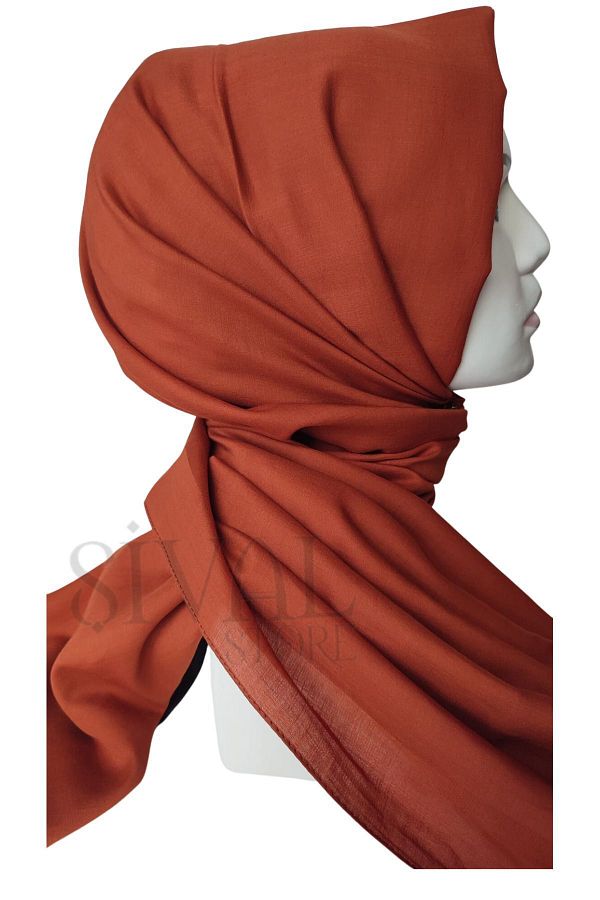 Aker-961 نموذج لون الطوب شال كوتان عادي 1