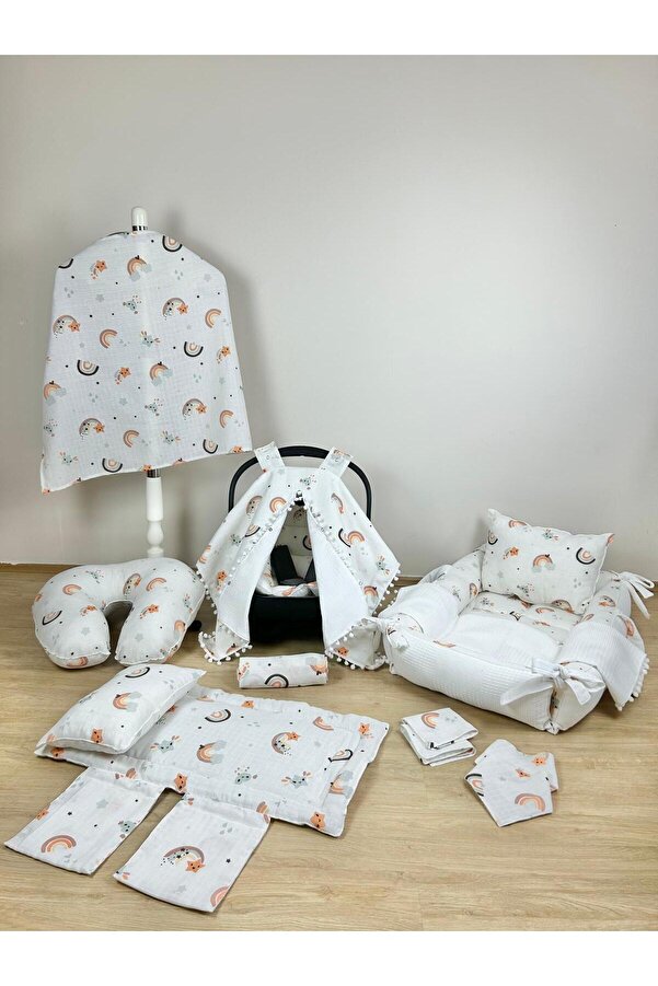 Aras Collection Bebe Muslin 14 Parçalık Bebek Seti – Doğal, Yumuşak ve Konforlu!