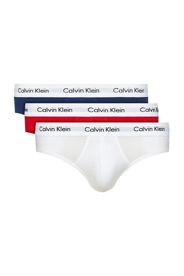 Calvin Klein-Herren-Boxershorts mit Markenlogo und Gummiband in Weiß-Marineblau-Rot, geeignet für den täglichen Gebrauch 0000u2661g-ı03 1