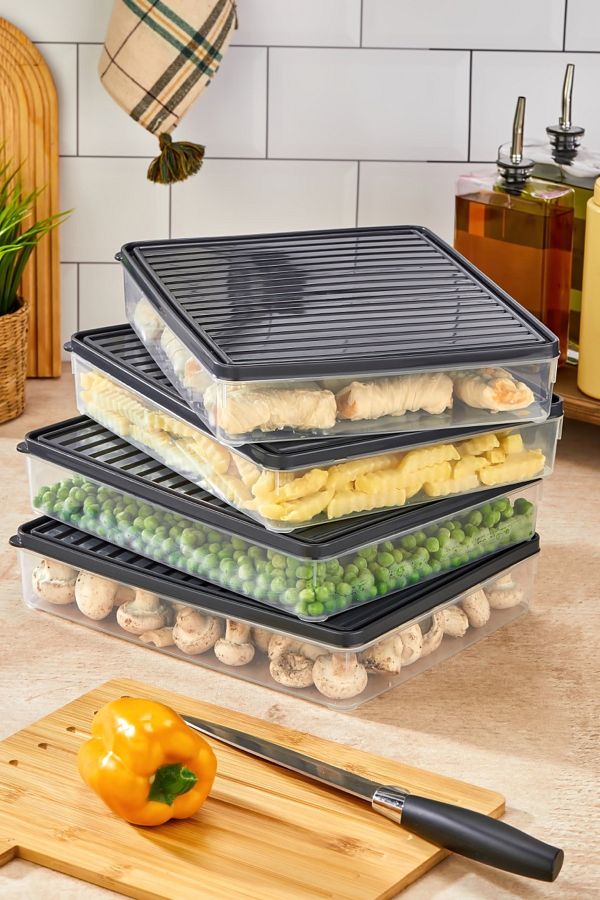 Nefiz Home-Refrigerator and Microwave Storage Container Set - Gray (4X2800 ml) 1