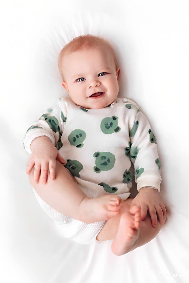 PEAR BABY Bear Detaylı Çıtçıtlı Bebek Alt Üst Takım