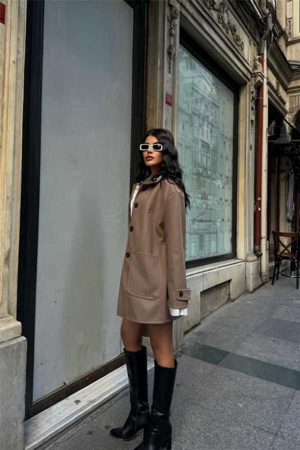 Moka Shopin-Mokashopin Buckle Jacket 4 Button Model - Mink 1