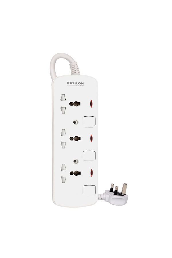 KRYPTON-Epsilon 3 Way Extension Socket with Individual Switches- ES1096| 2 M Cord, 2-Year Warranty 1