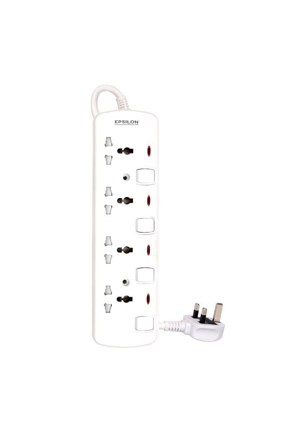 KRYPTON-Epsilon 4 Way Extension Socket with Individual Switches- ES1100|3 M Cord, |Two-Year Warranty 1