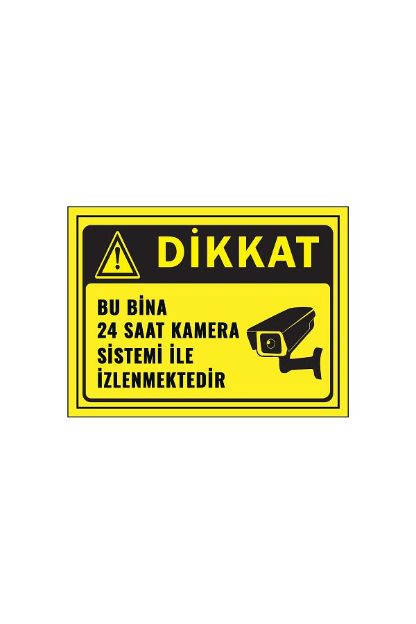 Lucena-Metal Attention This Building Is Monitored 24 Hours by Camera - 2 15 cm X 20 cm Warning Sign Diversion 1