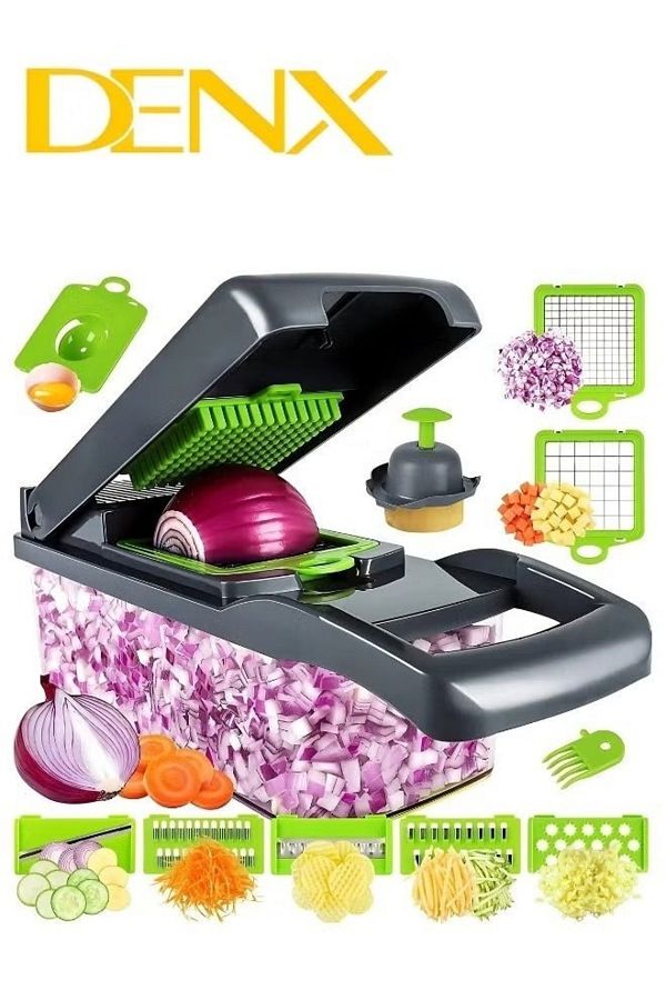 Denx-Vegetable Chopper 15 In 1 Slicer   And Grater Multi-Function Adjustable Manual Food   DX2025 1