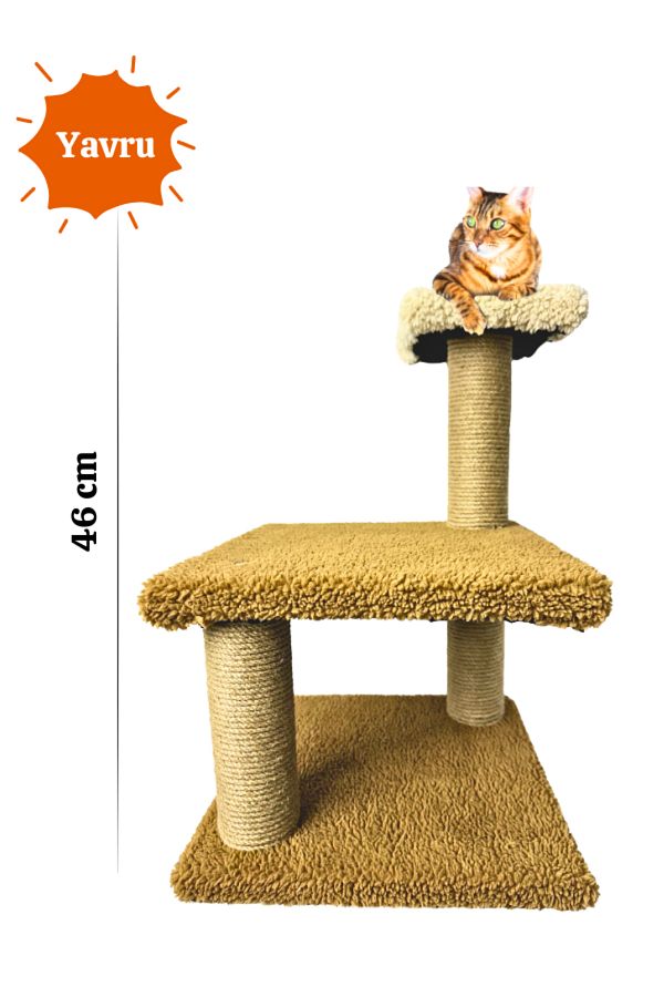 Komano Pontika-Plush Textured Soft 3 Layer Kitten Cat Scratching Board 46 cm Soft Loved Colors 1