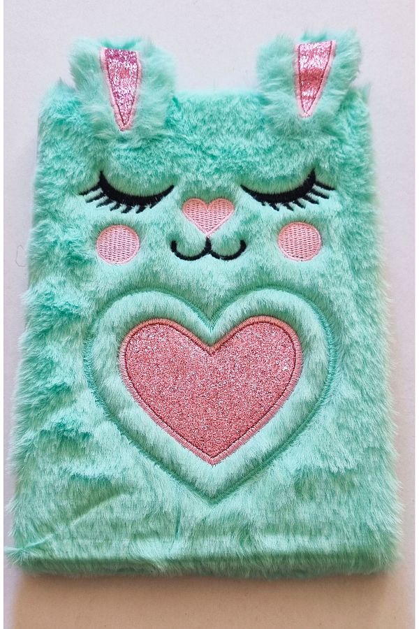 Modellino-3D Sleeping Rabbits Plush Souvenir Notebook Line Notepad for Daily Memories 80 Sheets- Optional 1
