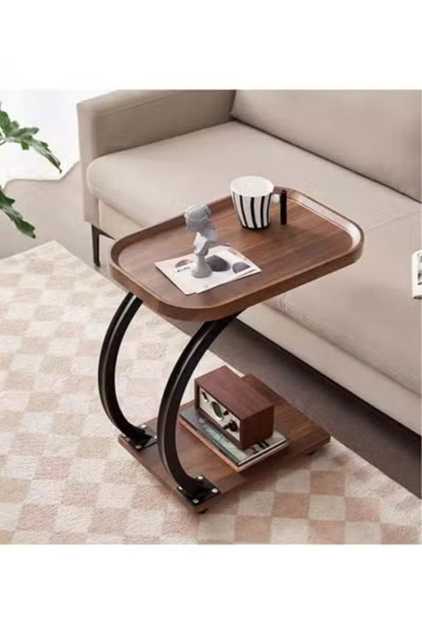 co arma-C-shaped double-layer small side table for sofa and bed 1