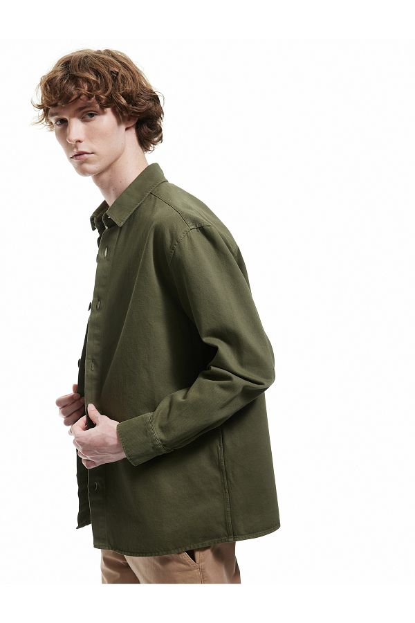 Koton-Cotton Long Sleeve Regular Fit Classic Collar Buttoned Shirt Jacket 1