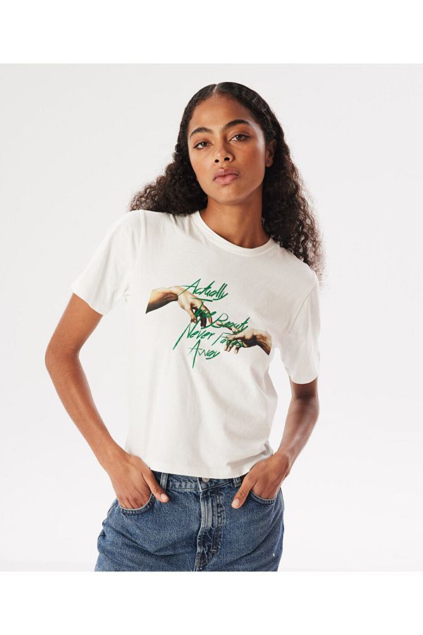 Twist-T-Shirt - With Slogan and Visual Print 1