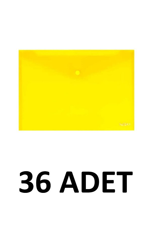 Noki-36 Pcs Clear A4 Snap Closure File Envelope File Yellow 1