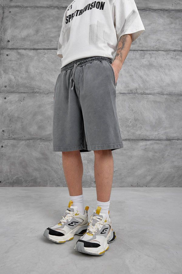 NOMARC-Smoked Washed Oversize Shorts 1