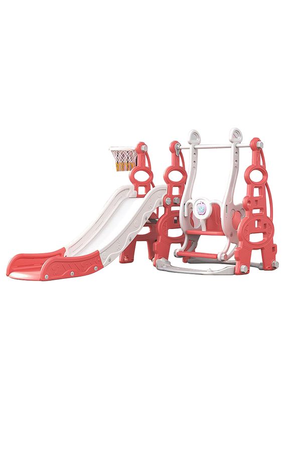 Ma Baby-4 in 1 Kids Slide and Swing Set with Basketball Hoop 1