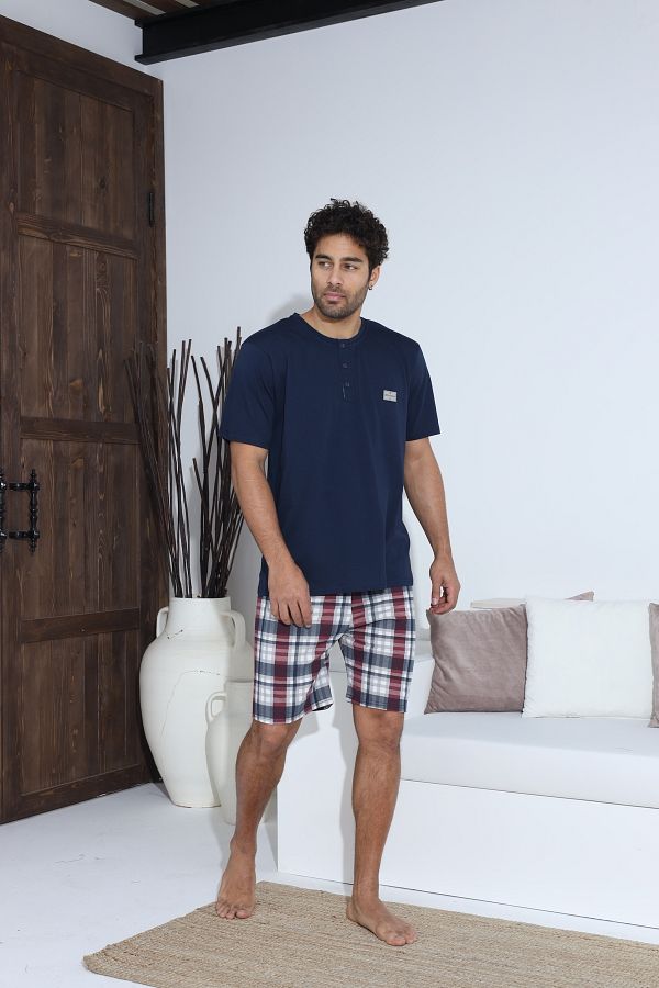 CALİA-Set de pijamale pentru bărbați cu pantaloni scurți cu mânecă scurtă SEZON NOU 1
