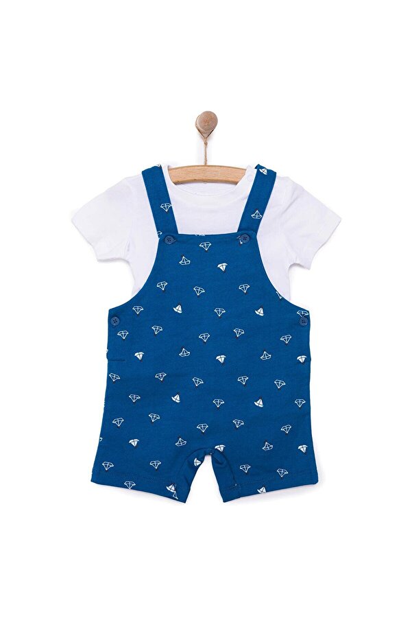 ebebek Hello Baby HelloBaby Basic Erkek Yelken Desenli Şort Salopet-Tshirt Takım Erkek Bebek