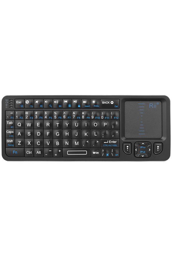 Choice-English Rii K06 Mini Bluetooth Keyboard,Backlit 2.4GHz Wireless Keyboard with IR Learning Touchpad A 1