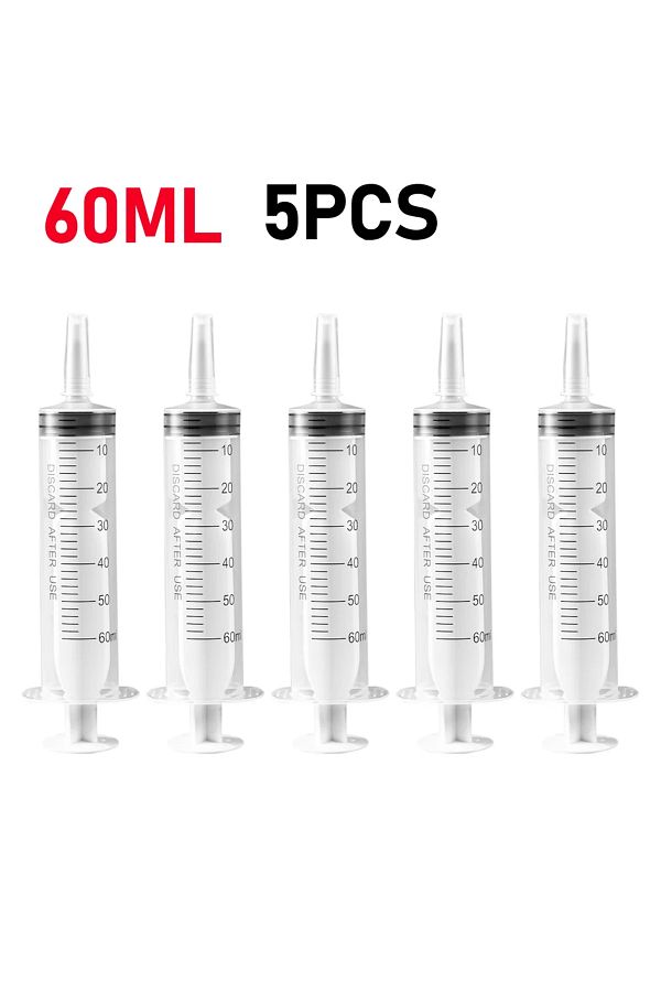 Shunmaii-5 pcs 60ml 60ml/100ML Feeding Syringe Glue Filling Enema Syringe Nutrient Sterile Without Needle Wat 1
