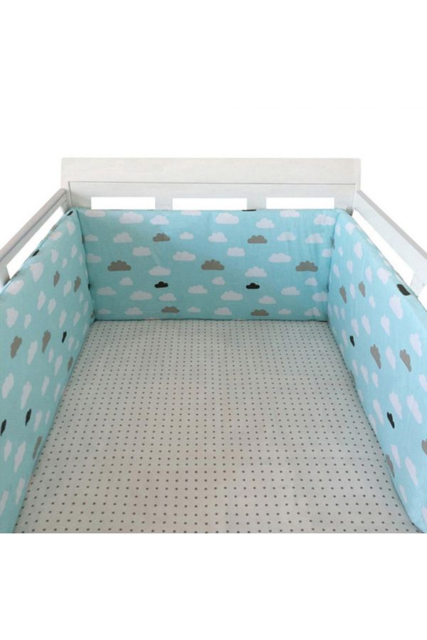 Choice-LYD Nordic Stars Baby Bed Thicken Bumpers Zipper Design One-piece Crib Around Cushion Cot Protector 1