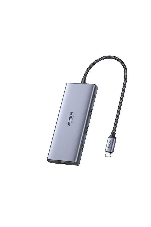 Ugreen-|USB C Hub 10-in-1 Dual Monitor Docking Station with Dual HDMI 4K@60Hz Single 8K|Gray 1