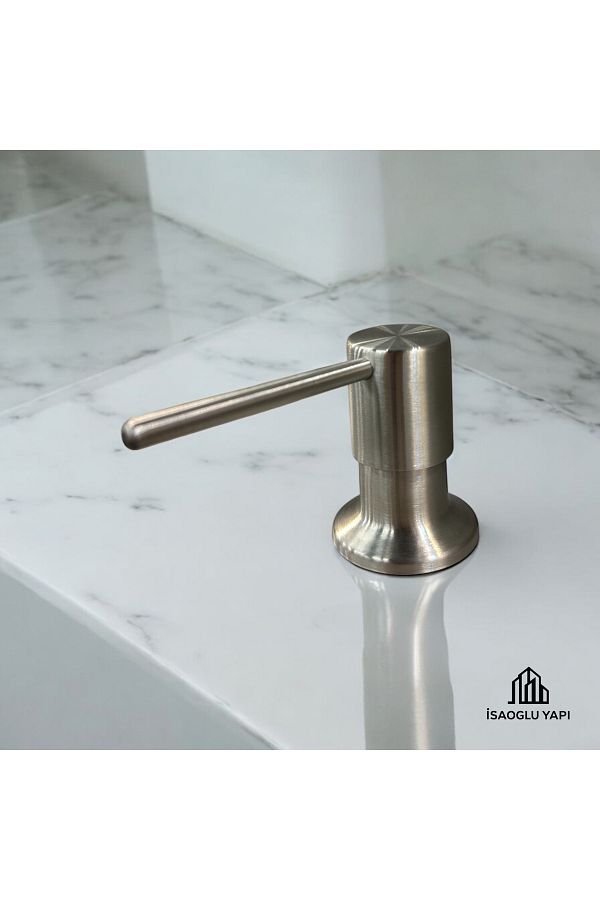 İSAOĞLU YAPI-İnox Built-In Soap Dispenser Matte Chrome Detergent Dispenser Liquid Soap Dispenser 1