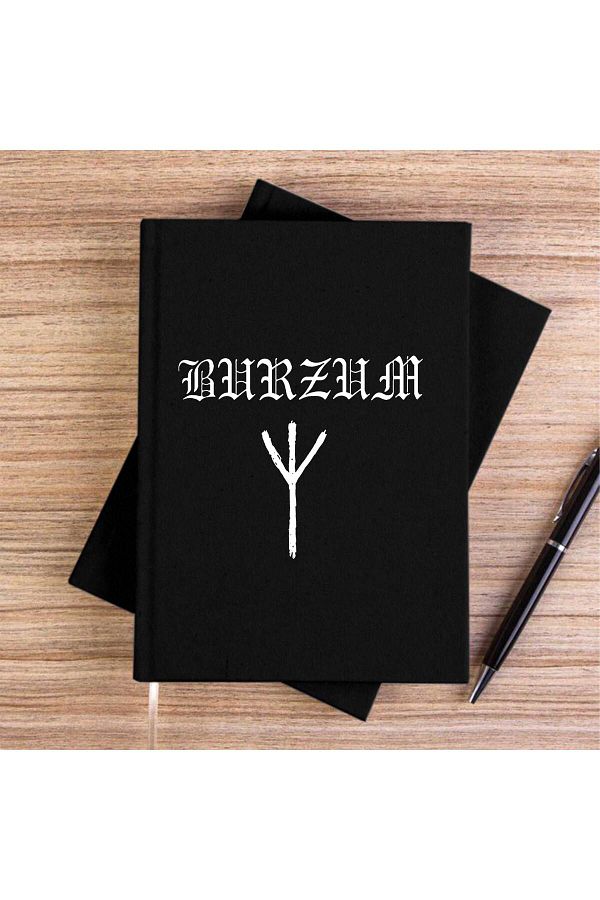 Z zepplin-دفتر ملاحظات من القماش الأسود بشعار Burzum 1