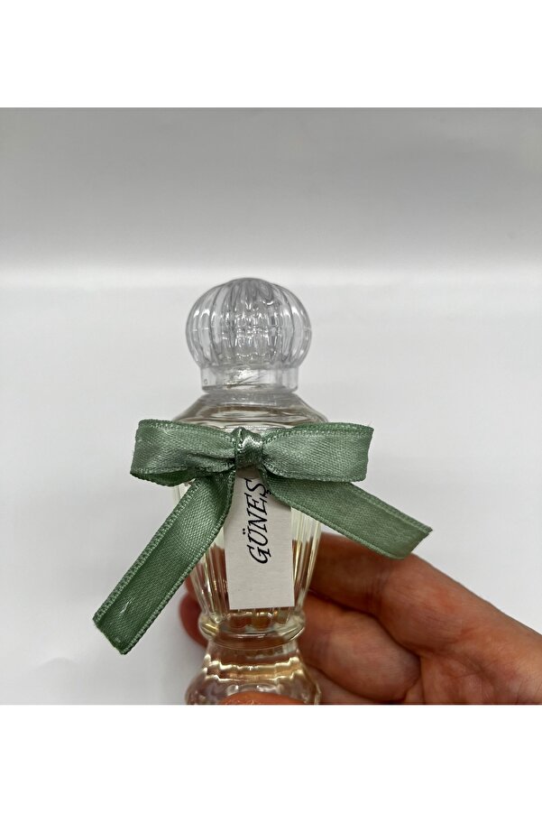 MayaArtDesign Küf Yeşili Saten Kurdele Mika Vazo Şişe 50cc Kolonya (25 ADET) Nikah - Nişan - Söz - Doğum Hediyelik