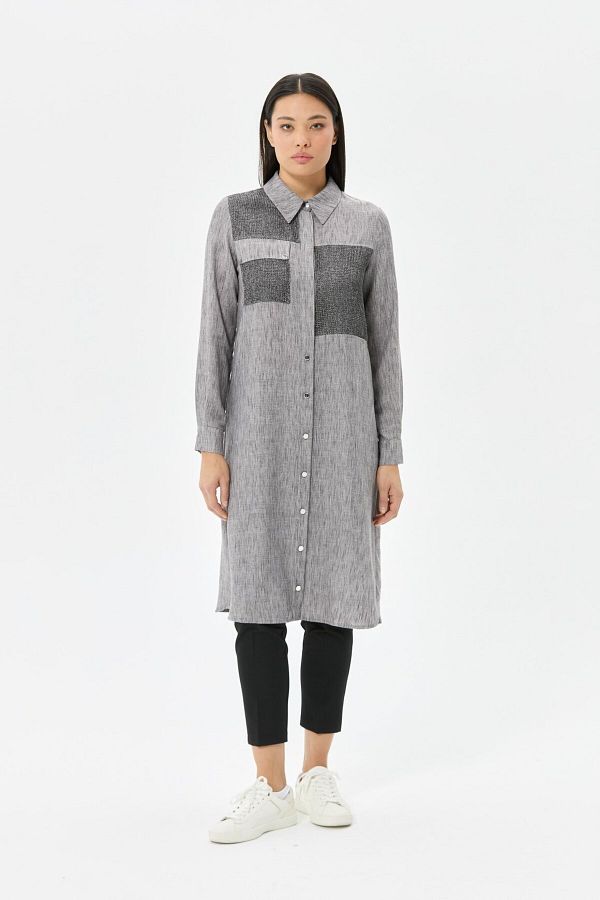 Esswaap-Detailed Long Tunic - Anthraciteocking 1