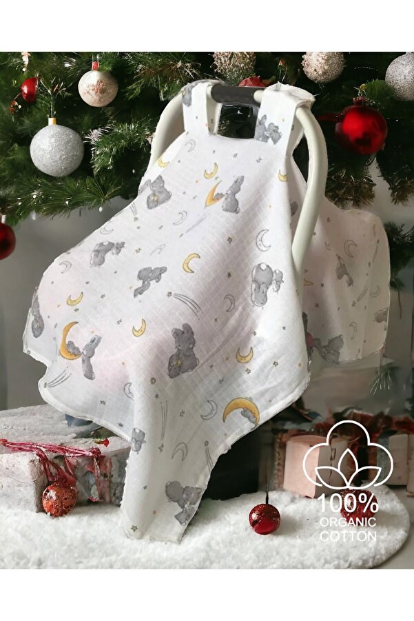 BeybiNest Müslin Sevimli Tavşanlar Puset Örtüsü