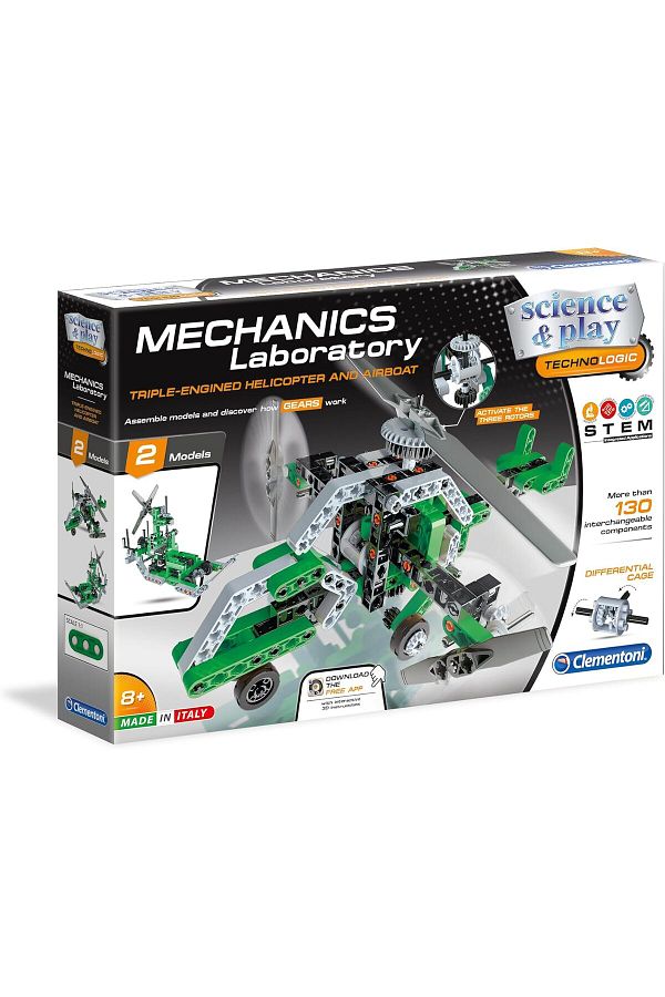 CLEMENTONI-Science & play (Mechanics Laboratory)- Helicopter and Airboat Building Toy- For Children 1