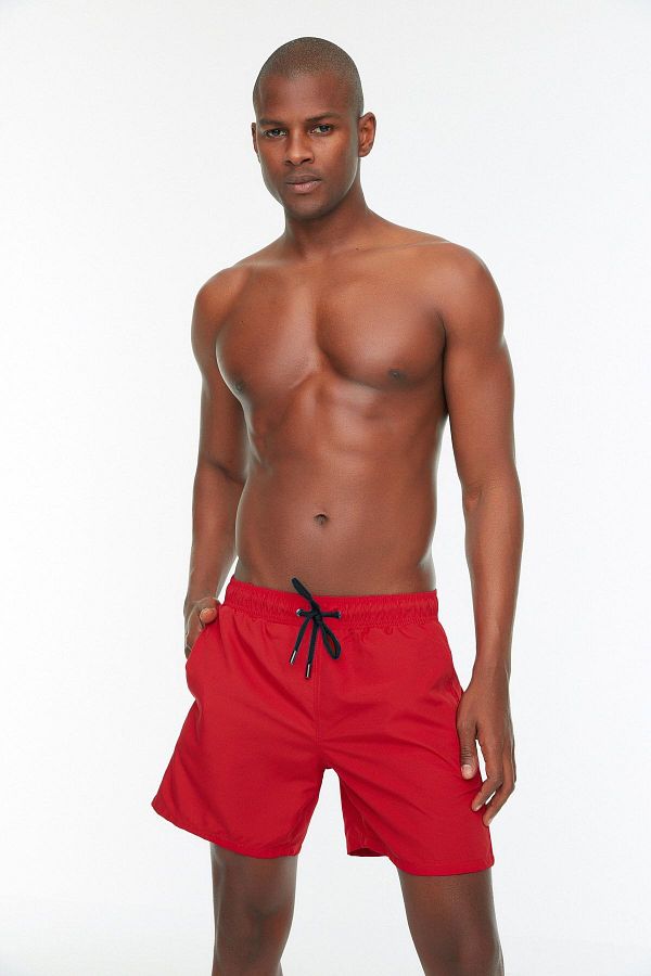 Trendyol Collection-Rote Seeshorts in Standardlänge - TMNSS20DS0023 1