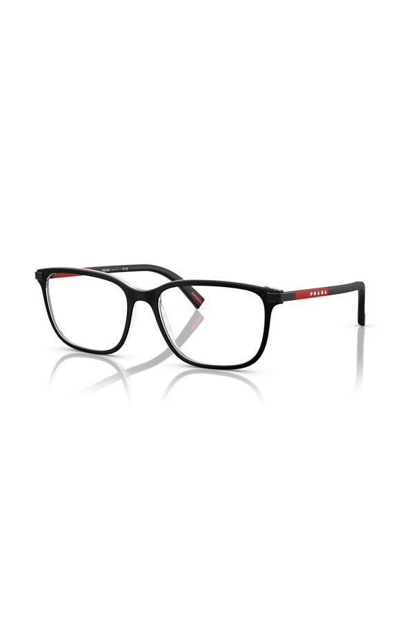 Prada Linea Rossa-Glasses Frame Model O;ps;02rv, 54, 03i1o1 Top Matte Black On Crystal For Man 1