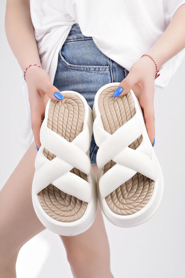 Moda Frato-Modafrato JUNE Дамски чехли на танкетка с висока платформа Плажни чехли за морски басейн 1