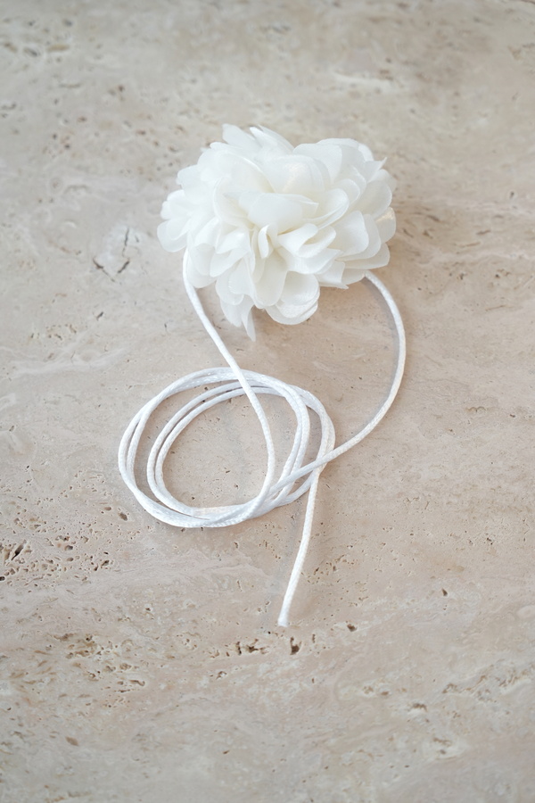 İstoria Bridal-Satin Rose Necklace, Lace up Choker Necklace, Flower Necklace 1