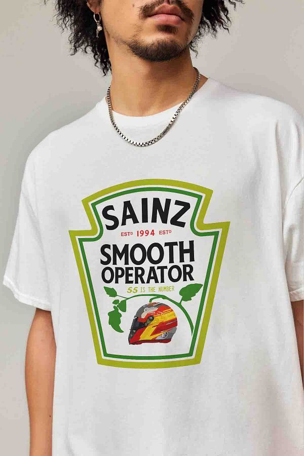 Tee&more.-Carlos Sainz Smooth Operator Printed Unisex Oversize Premium T-shirt 1