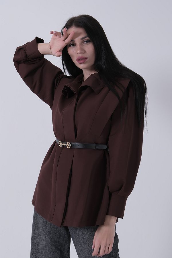 Feminist-Trench cu epoleți pe umeri maro 5309331 1