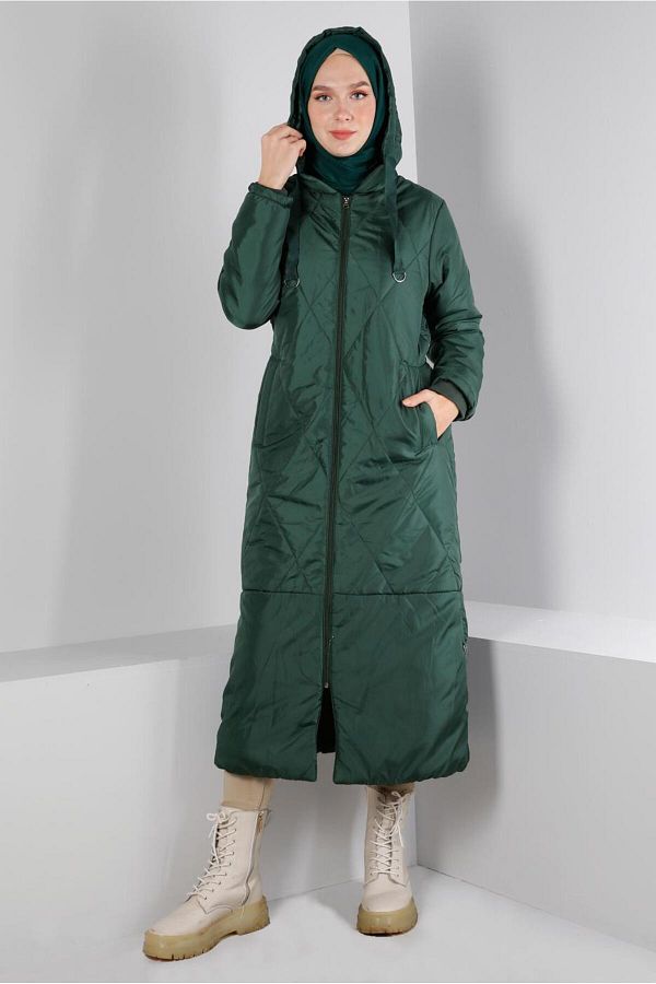 Alvina-Drawstring Hooded Puffer Coat 90320 1