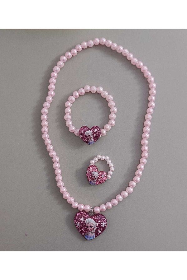 Eva Rose-Girl's Necklace Ring Bracelet Set Children's Jewelry Set Children's Necklace Children's Bracelet Children's Ring 1