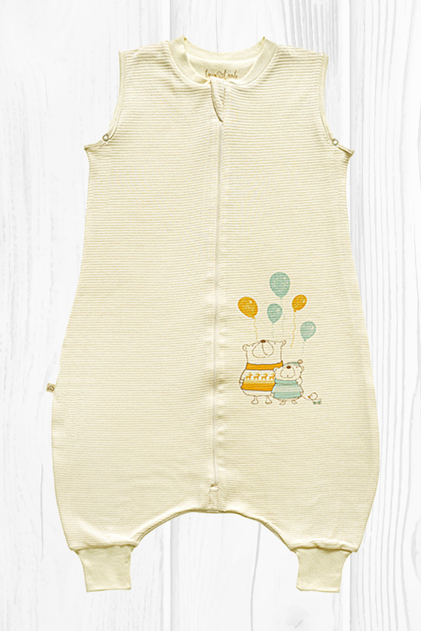 tinylamb Friends Bebek Uyku Tulumu %100 Pamuk | Krem Renk Bebek Uyku Tulumu