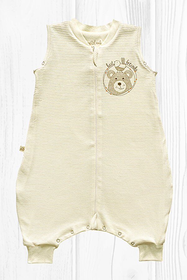 tinylamb Best Friends Bebek Uyku Tulumu %100 Pamuk | Krem Renk Bebek Uyku Tulumu