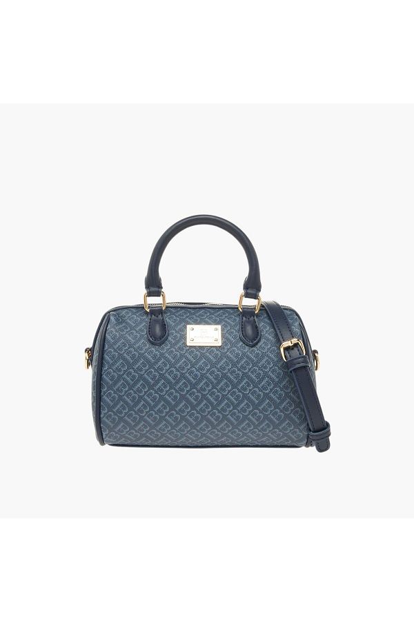 Flora Bella by Shoexpress-Monogram Print Tote Bag with Double Handles and Zip Closure 1