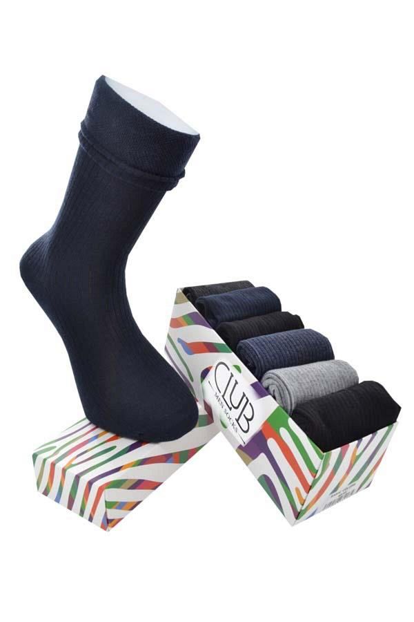 Flora-Men's Club 6-Piece Box Special Series Seamless Cotton Long Socks 1