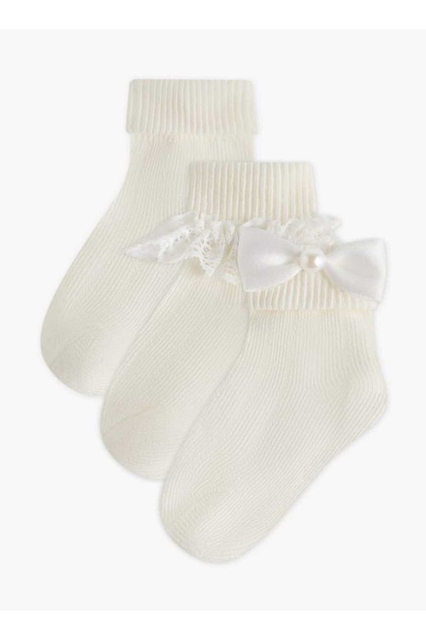 Barefeet-Frill Detail Non Terry Ankle Length Socks - Set of 3 1