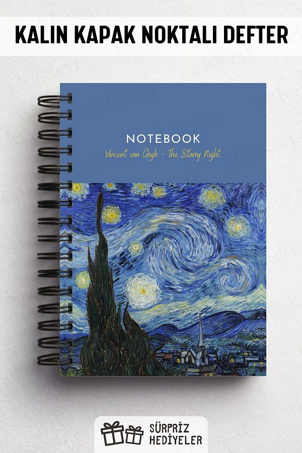 Eldesen Tasarım-Spiral Thick Cover Dotted Notebook, A5 Size 80 Sheets 160 Pages, Dotted Notebook 1