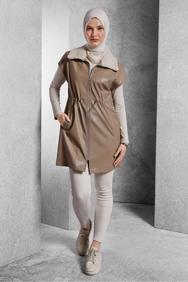 Alvina-Faux Leather Vest 45289 1