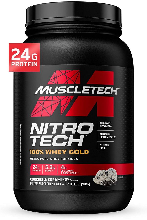 MUSCLETECH-Nitro Tech Whey Gold, Cookies and Cream, 2 LB 1